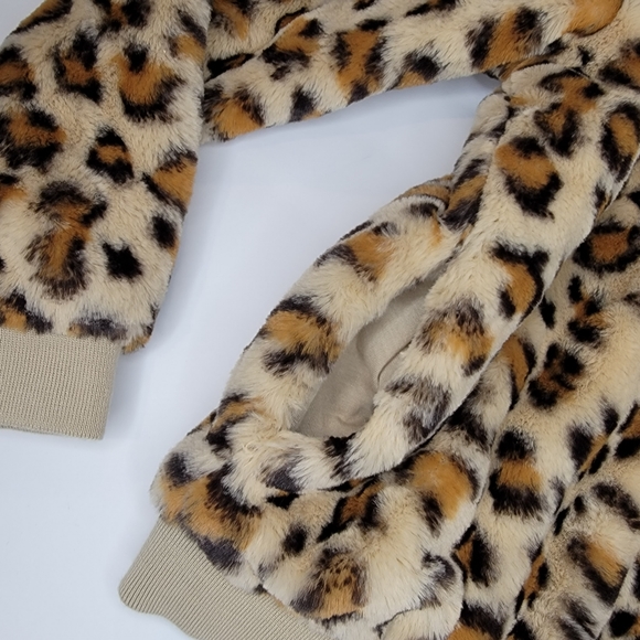 Cheetah Animal Print Faux Fur Lined Jacket Size XL 14-16 - Picture 5 of 13